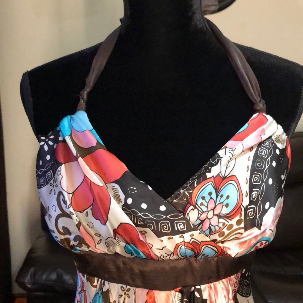 iZBYER Silk Floral Dress Size 11 - Picture 2 of 5